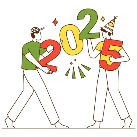 People enjoying Happy New Year party  Illustration