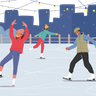 people enjoying snow illustration free download