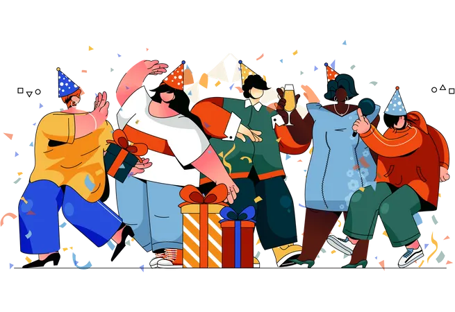 People enjoying Party  Illustration