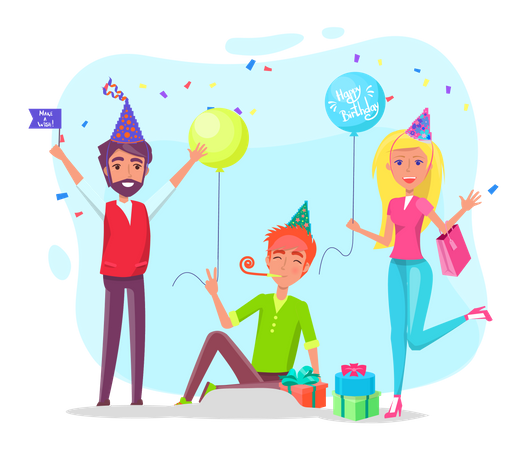 People enjoying party  Illustration