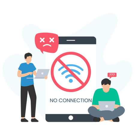 People Facing Bad Connection  Illustration