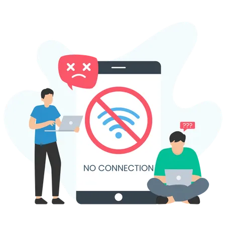 People Facing Bad Connection  Illustration