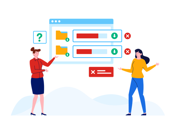 People facing download error  Illustration