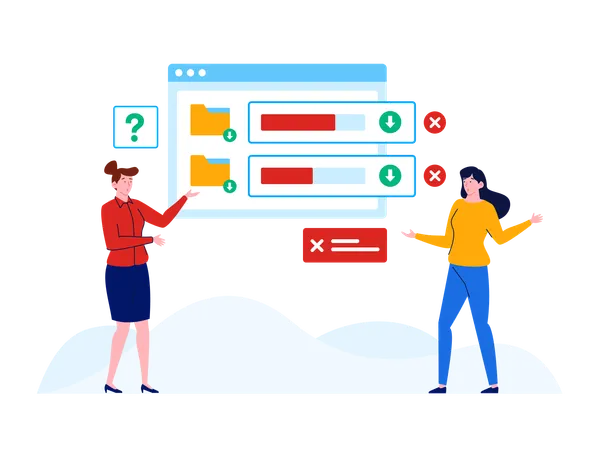 People facing download error  Illustration