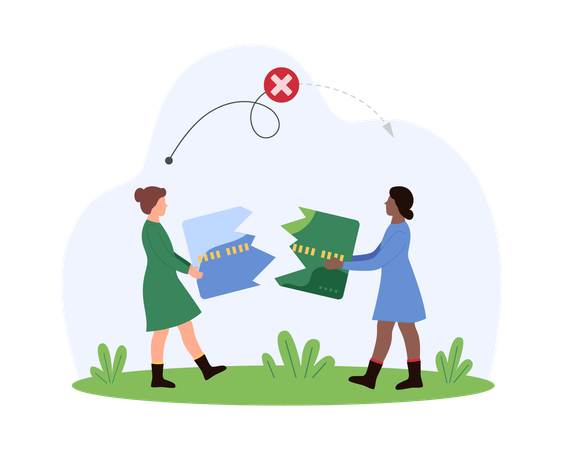 People facing Failed money transaction  Illustration