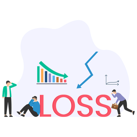 People Facing Profit Loss  Illustration