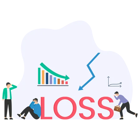 People Facing Profit Loss  Illustration