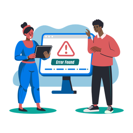 People facing Report Error  Illustration