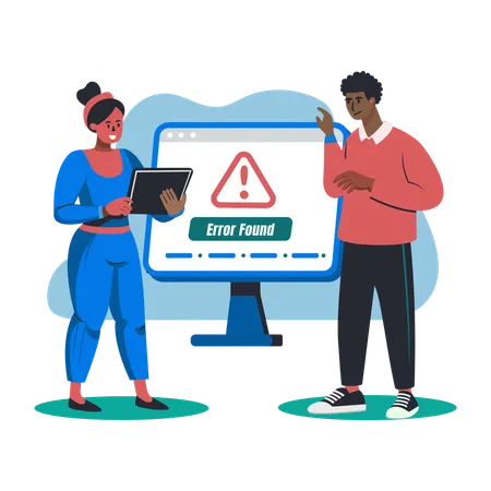 People facing Report Error  Illustration