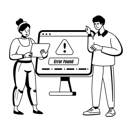 People facing Report Error  Illustration