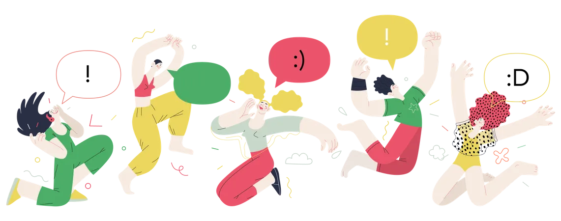 People feeling cheerful  Illustration