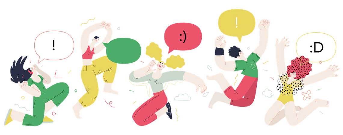 People feeling cheerful  Illustration