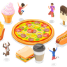 junk food addiction illustration free download