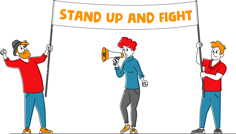 People Fighting for their Rights  Illustration