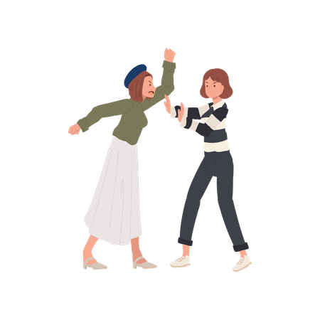 People Fighting  Illustration