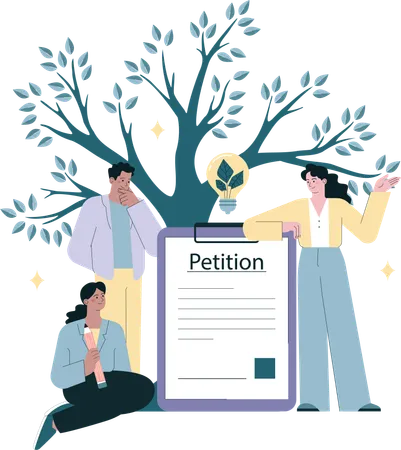 People files legal petition  Illustration