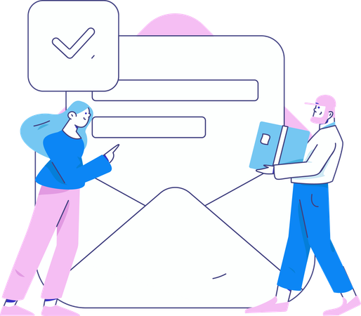 People filling Customer Poll  Illustration