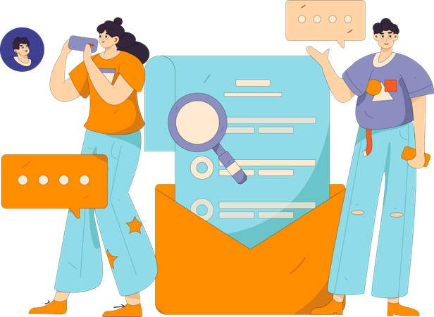 People filling online hiring form  Illustration