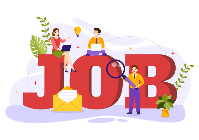 People finding job  Illustration