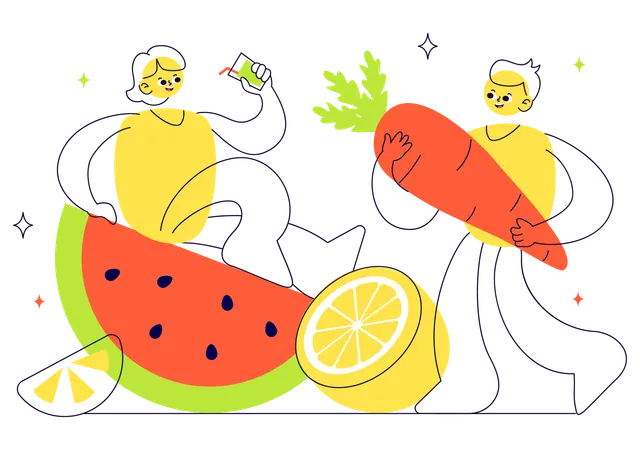 People following Holistic Nutrition  Illustration