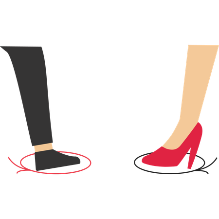 People following social distancing  Illustration