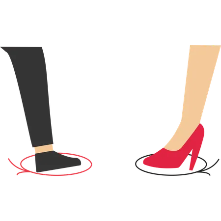 People following social distancing  Illustration