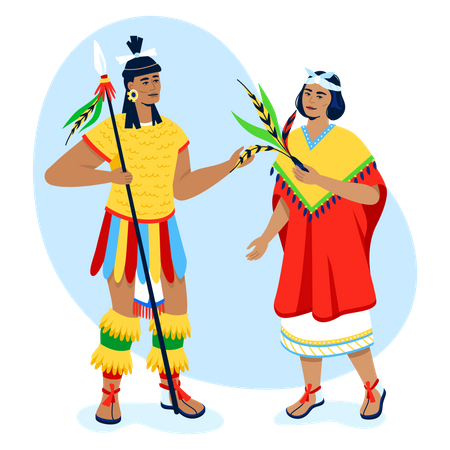 People from the tribe  Illustration