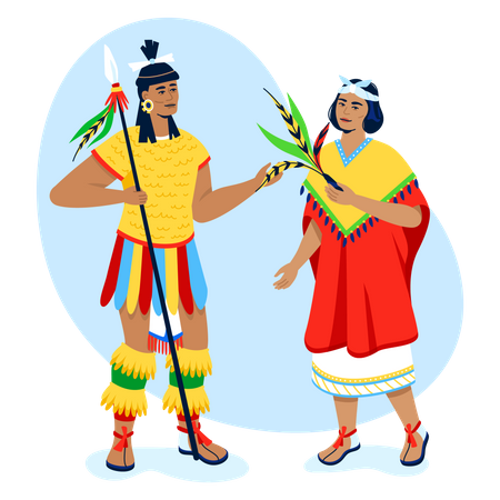 People from the tribe  Illustration