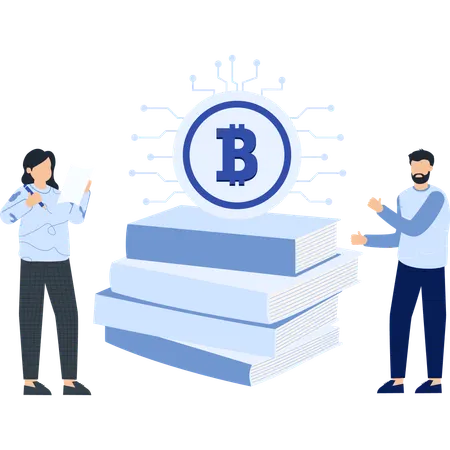 People gaining bitcoin knowledge  Illustration