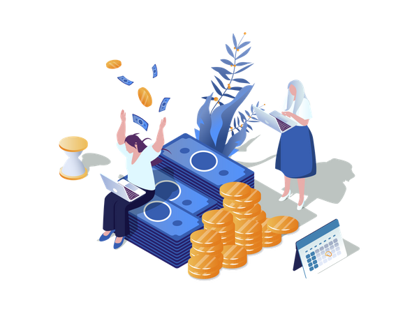 People get instant personal bank loan and using special financial credit program for secure finance investment  Illustration