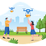 delivery by drone illustration svg