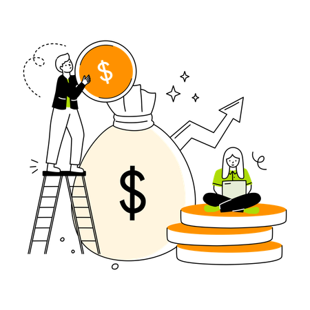 People getting Finance growth  Illustration