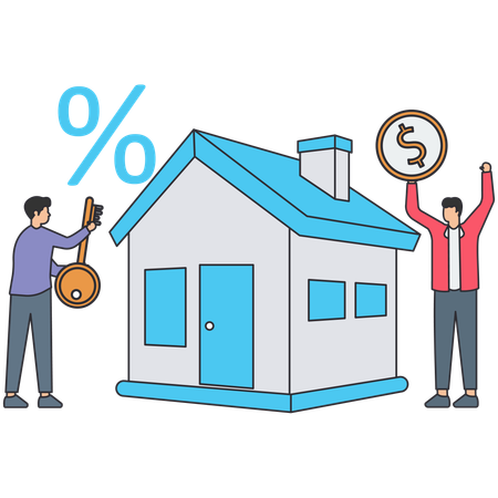 People getting house discount  Illustration