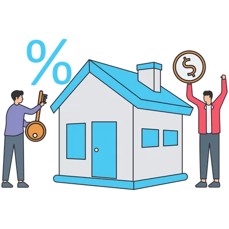 People getting house discount  Illustration