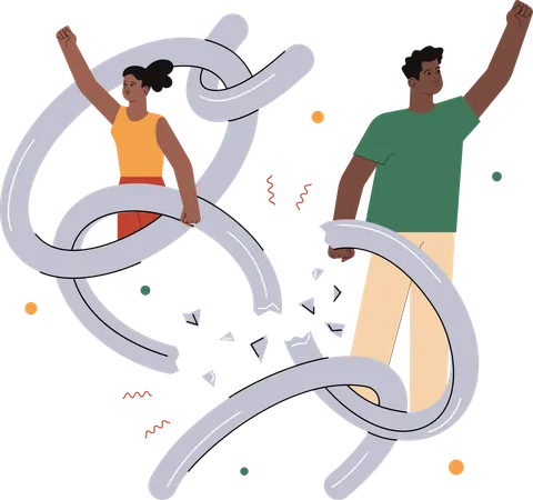 People getting Independence  Illustration
