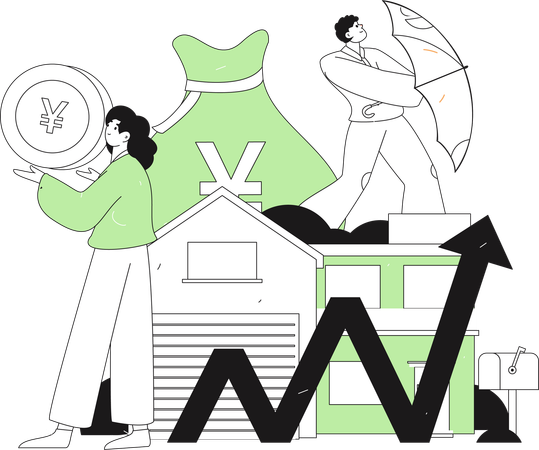 People getting loan agreement  Illustration