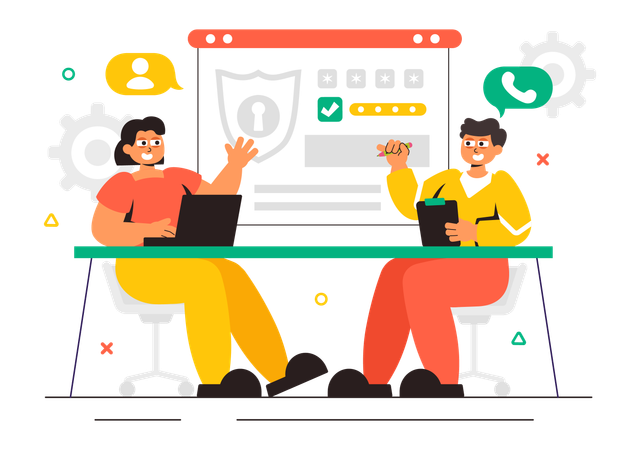 People getting security consulting  Illustration