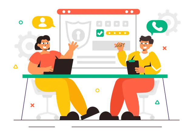 People getting security consulting  Illustration