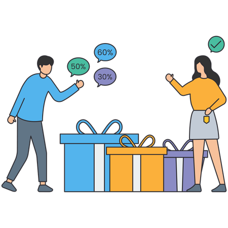 People getting shopping sale  Illustration