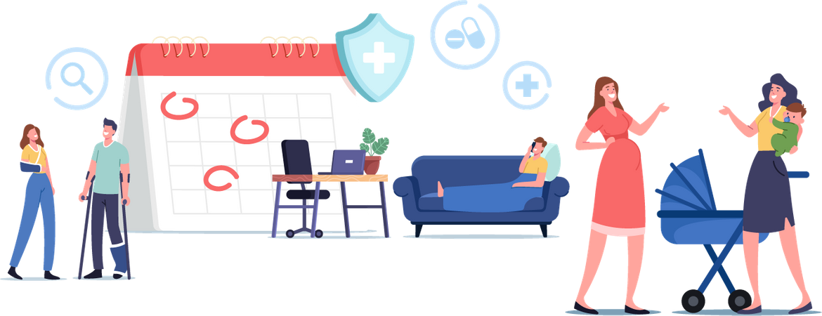 People Getting Workplace Guarantees and Perks Illustration