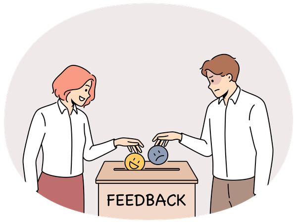 People give feedback to service  Illustration