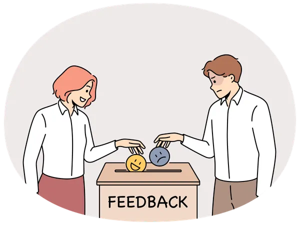 People give feedback to service  Illustration