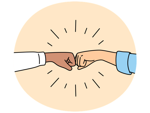 People give fists bump  Illustration