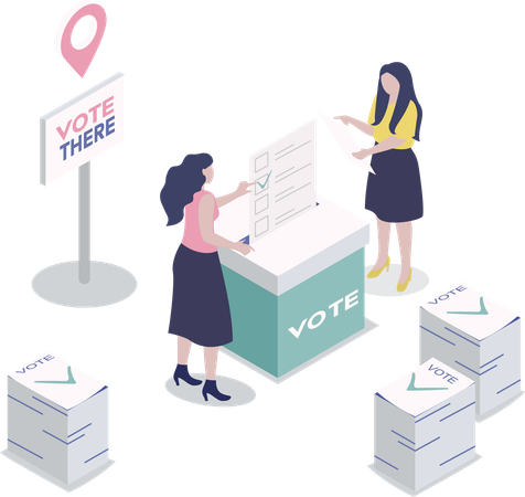 People give their votes  Illustration