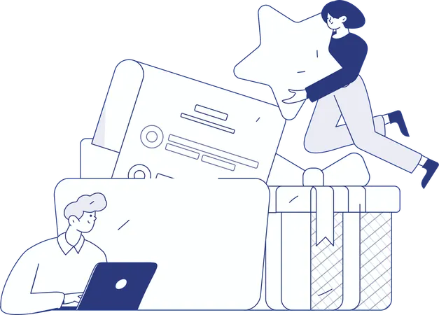 People giving Customer Opinion  Illustration