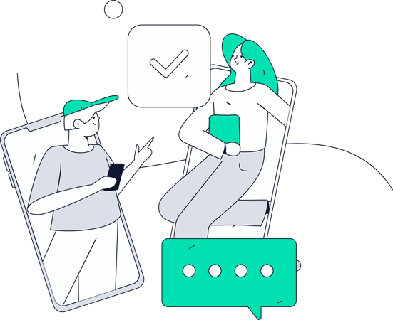 People giving digital feedback  Illustration