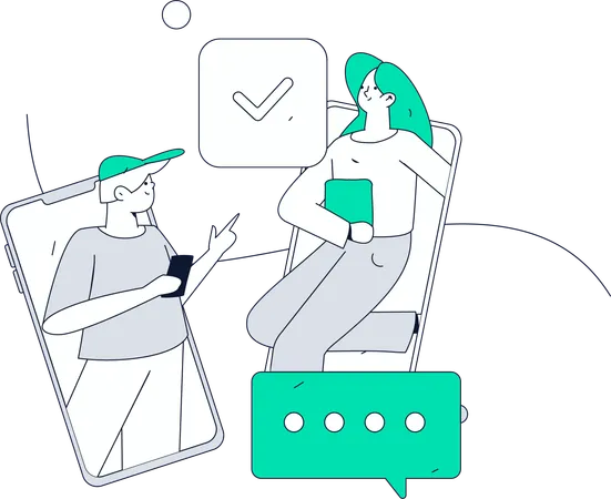 People giving digital feedback  Illustration