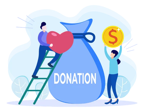 Illustration Vector Graphic Cartoon Character Of Donation Illustration