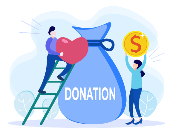 People giving Donation  Illustration