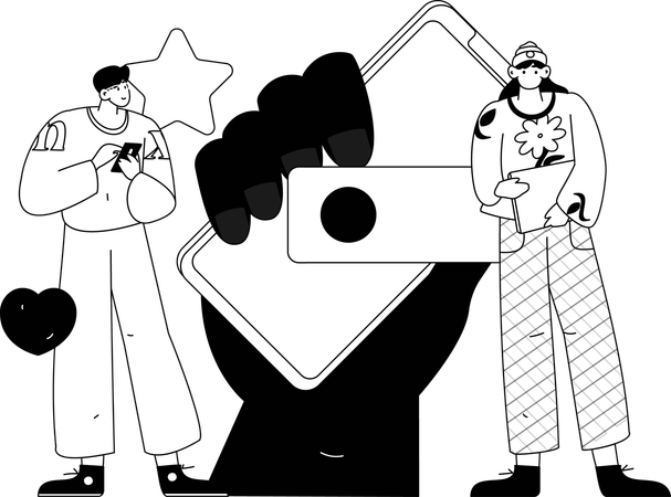 People giving feedback  Illustration
